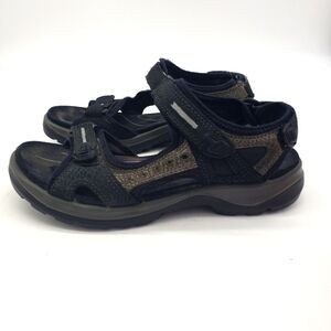 ECCO Shoe Men 7 EU 40 Yucatan Offroad Strap Sandals Black